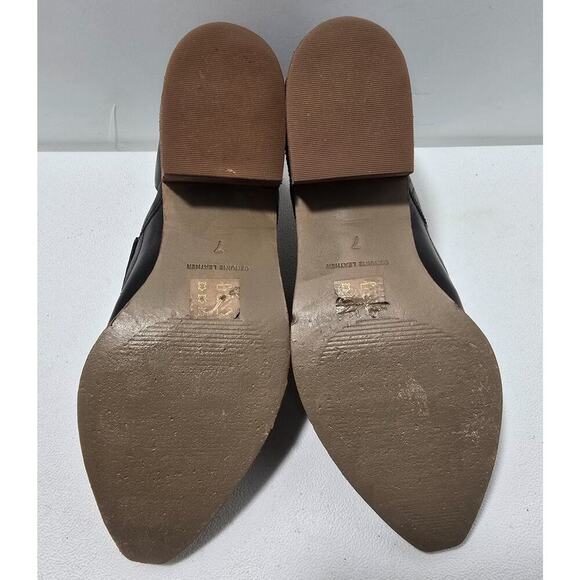 Madewell The Brady Lowcut Bootie Black Leather Ankle Boot Heel Pointed Toe 7 - Picture 8 of 10